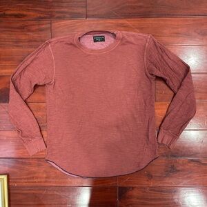 Good Life Orange Long Sleeve Cotton Blend Crew Neck Shirt USA Size Small